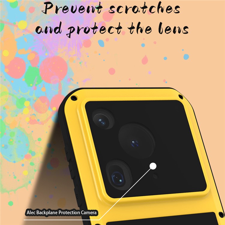 LOVE MEI For Huawei Pura 70 Ultra Case Metal+Silicone Anti-Drop Phone Cover - Yellow