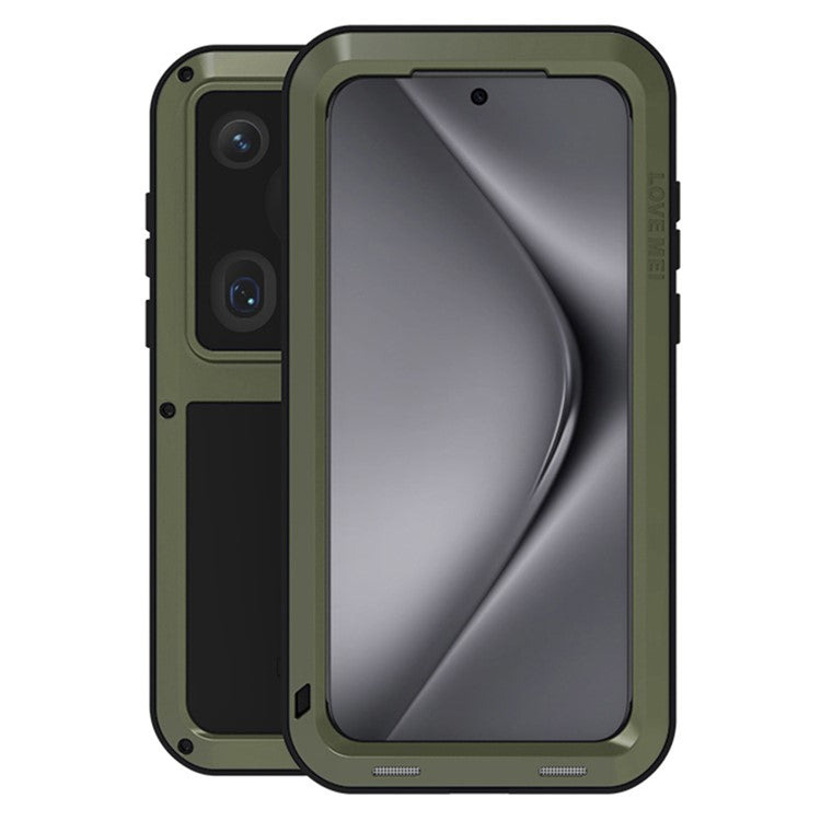 LOVE MEI For Huawei Pura 70 Ultra Case Metal+Silicone Anti-Drop Phone Cover - Green