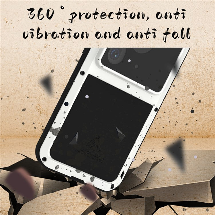 LOVE MEI For Huawei Pura 70 Ultra Case Metal+Silicone Anti-Drop Phone Cover - White