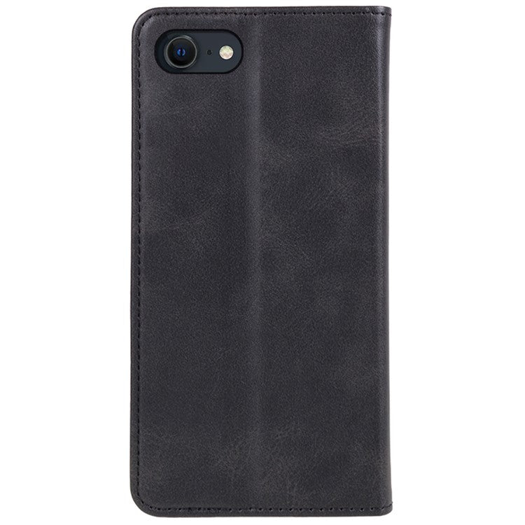 For iPhone SE (2025) Case Magnetic Auto Closing Leather Phone Wallet Cover - Black