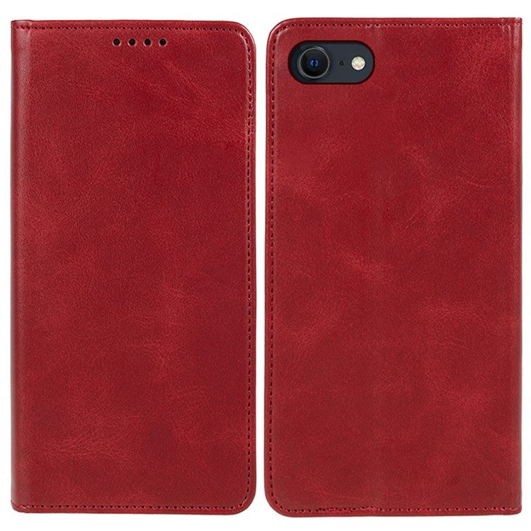 For iPhone 16e Case Magnetic Auto Closing Leather Phone Wallet Cover - Red
