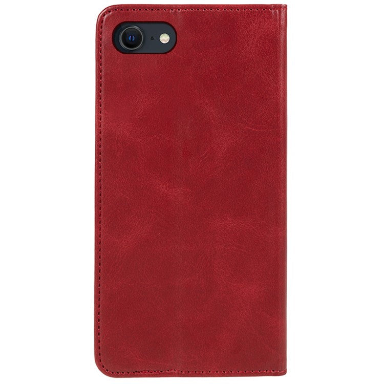 For iPhone 16e Case Magnetic Auto Closing Leather Phone Wallet Cover - Red