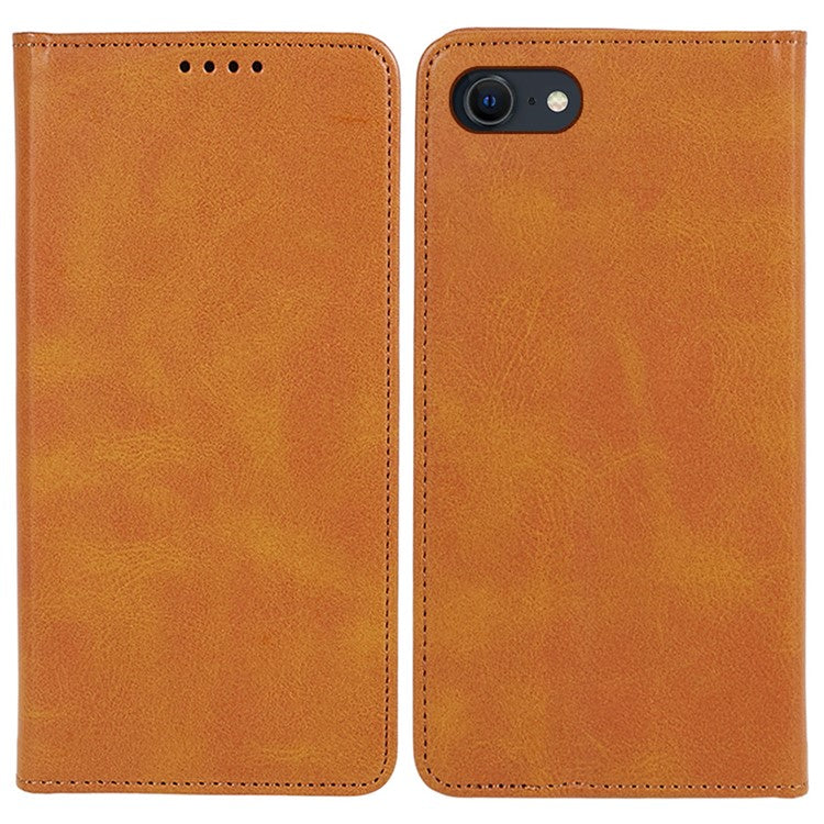For iPhone SE (2025) Case Magnetic Auto Closing Leather Phone Wallet Cover - Khaki