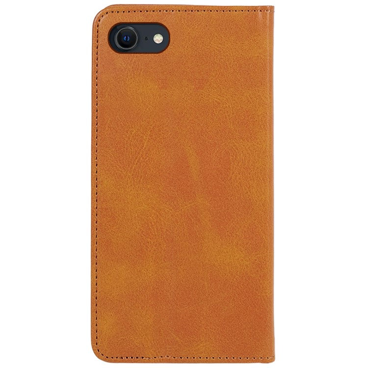 For iPhone SE (2025) Case Magnetic Auto Closing Leather Phone Wallet Cover - Khaki