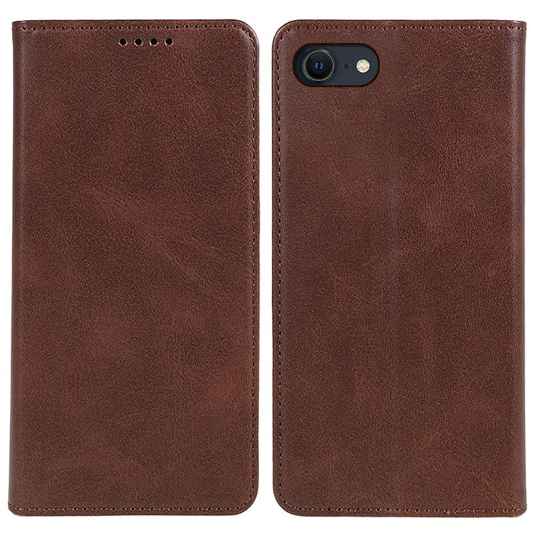 For iPhone 16e Case Magnetic Auto Closing Leather Phone Wallet Cover - Brown