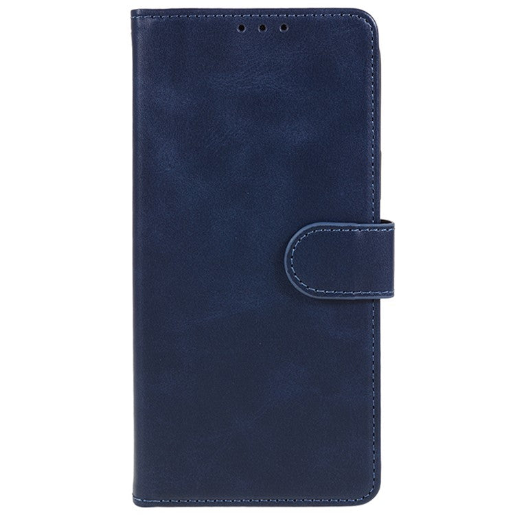 For iPhone SE (2025) Case Calf Texture Leather Phone Cover Full Shockproof Protection - Blue
