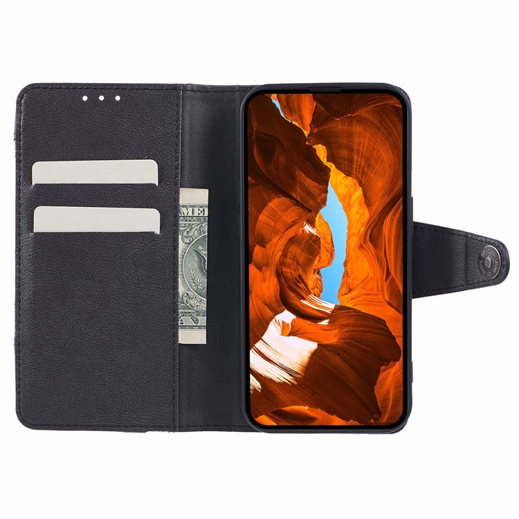 For iPhone SE (2025) Case Splicing PU Leather Wallet Stand Phone Cover - Black