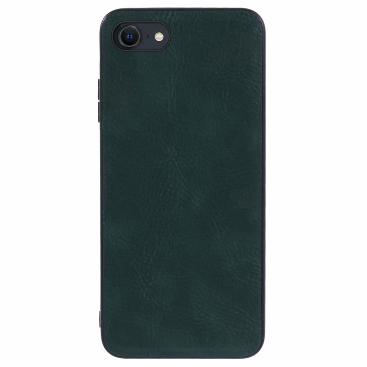 For iPhone 16e Case PU Leather Coated PC+TPU Retro Phone Cover - Green