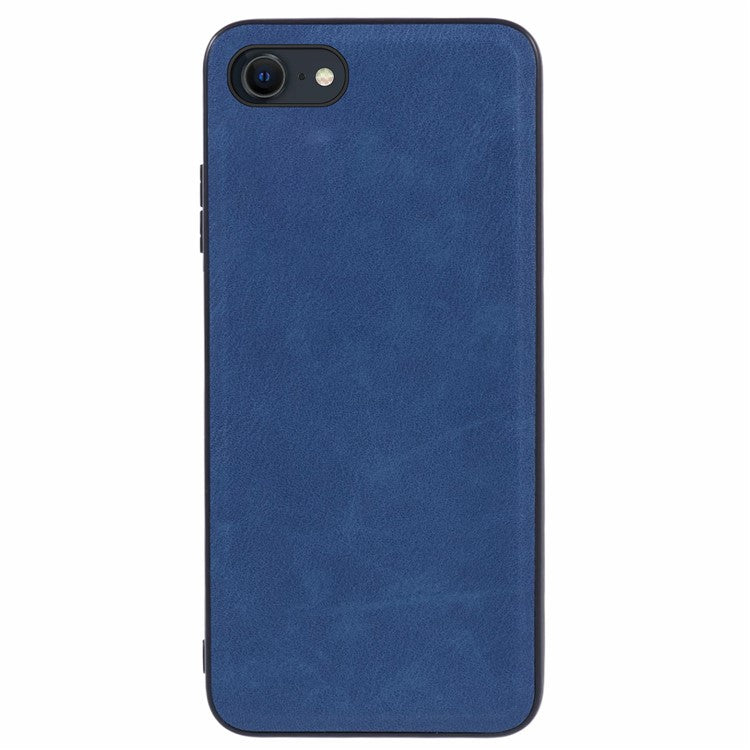 For iPhone 16e Case PU Leather Coated PC+TPU Retro Phone Cover - Blue