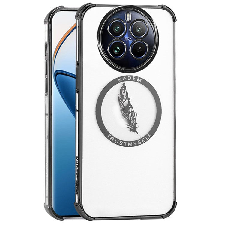 KADEM For Realme 12 Pro 5G / 12 Pro+ 5G Case Clear TPU Phone Cover 4 Corners Cushion - Black