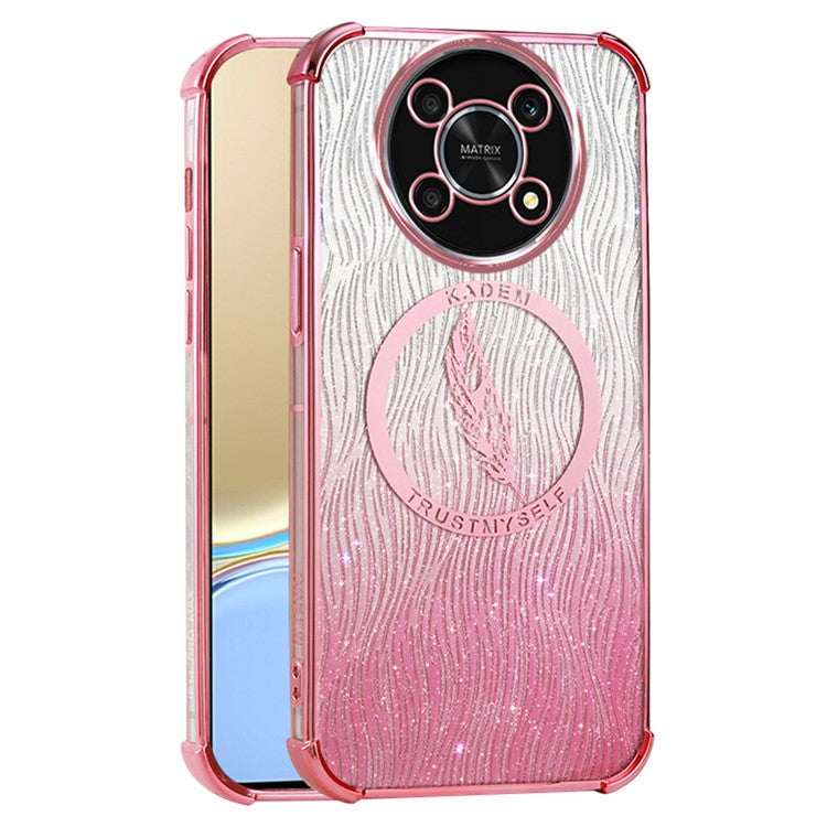 KADEM For Honor X30 5G Shockproof Case Glitter Powder Electroplated TPU Phone Cover - Pink