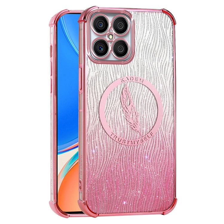 KADEM For Honor X8 4G TPU Case Electroplating Glittery Phone Cover - Pink