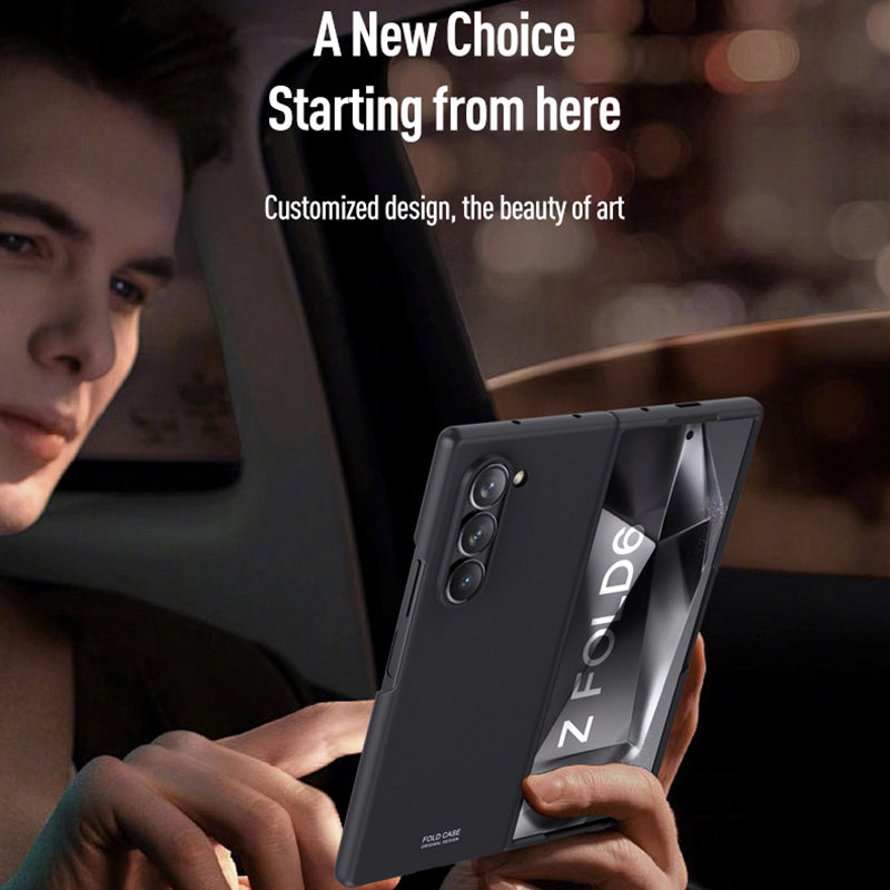 For Samsung Galaxy Z Fold6 5G Case Skin-Touch Hard PC Phone Cover - Black