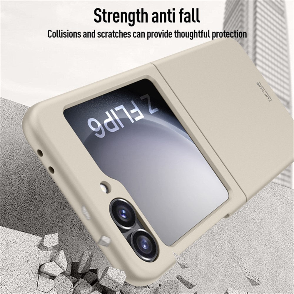 For Samsung Galaxy Z Flip7 FE 5G / Z Flip6 5G Slim Case Skin-Feel Hard PC Phone Cover - Titanium Grey