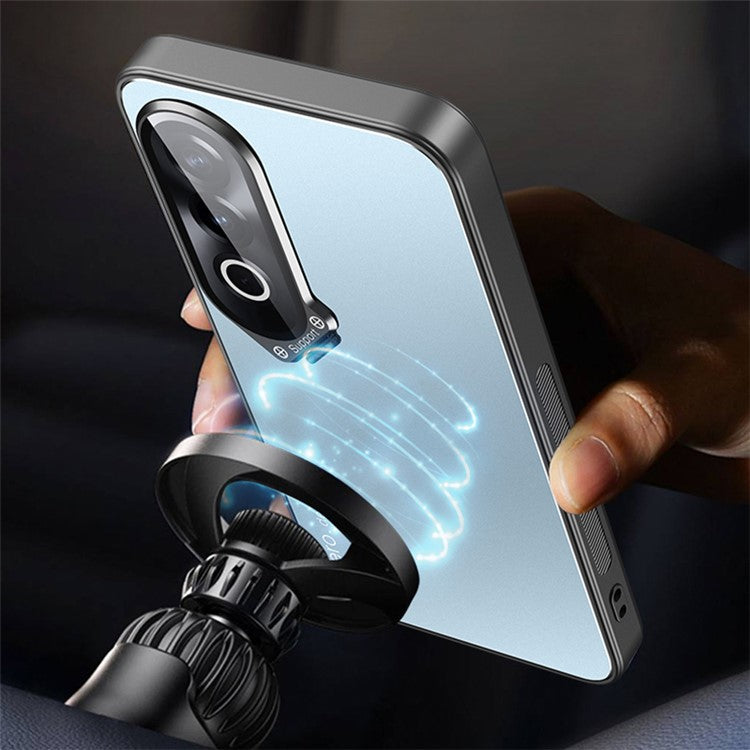 For OnePlus Ace 3V 5G Cell Phone Case Lens Film Kickstand Back Cover Works with Magnetic Car Mount - Black