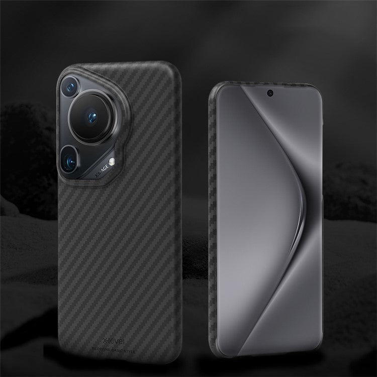 X-LEVEL For Huawei Pura 70 Ultra Cell Phone Case Carbon Fiber Texture PC Mobile Phone Back Cover