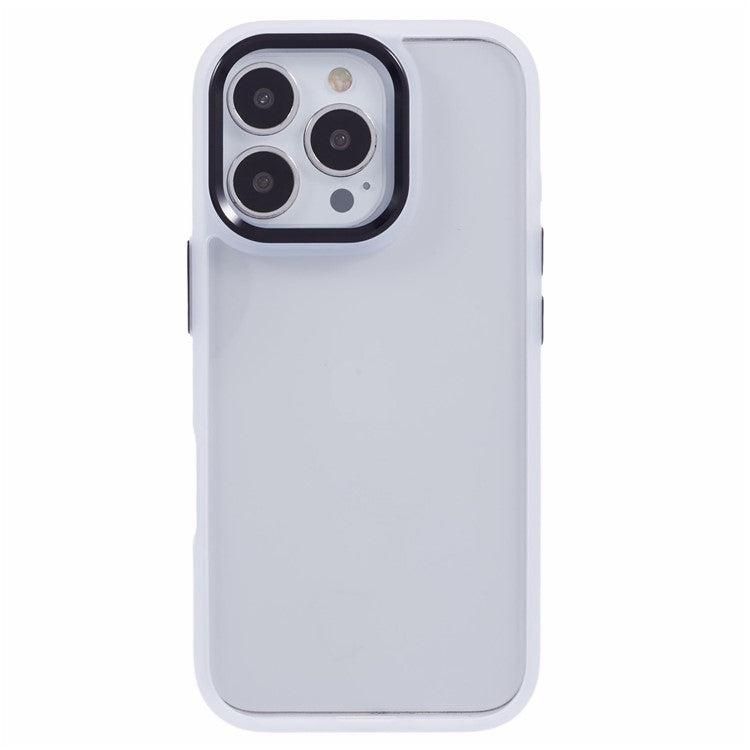 For iPhone 16 Pro Cell Phone Cases Shockproof Clear PC+TPU Back Cover - White