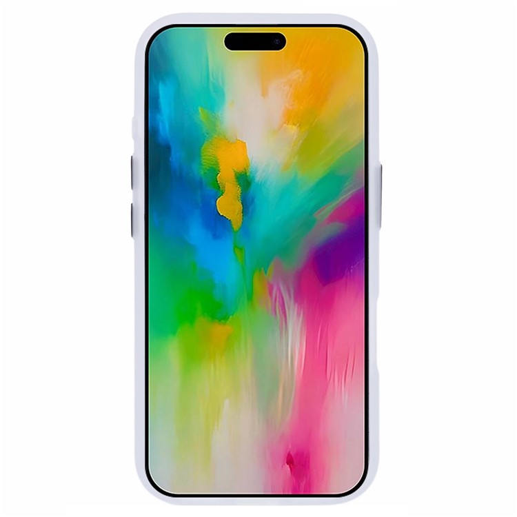 For iPhone 16 Pro Cell Phone Cases Shockproof Clear PC+TPU Back Cover - White