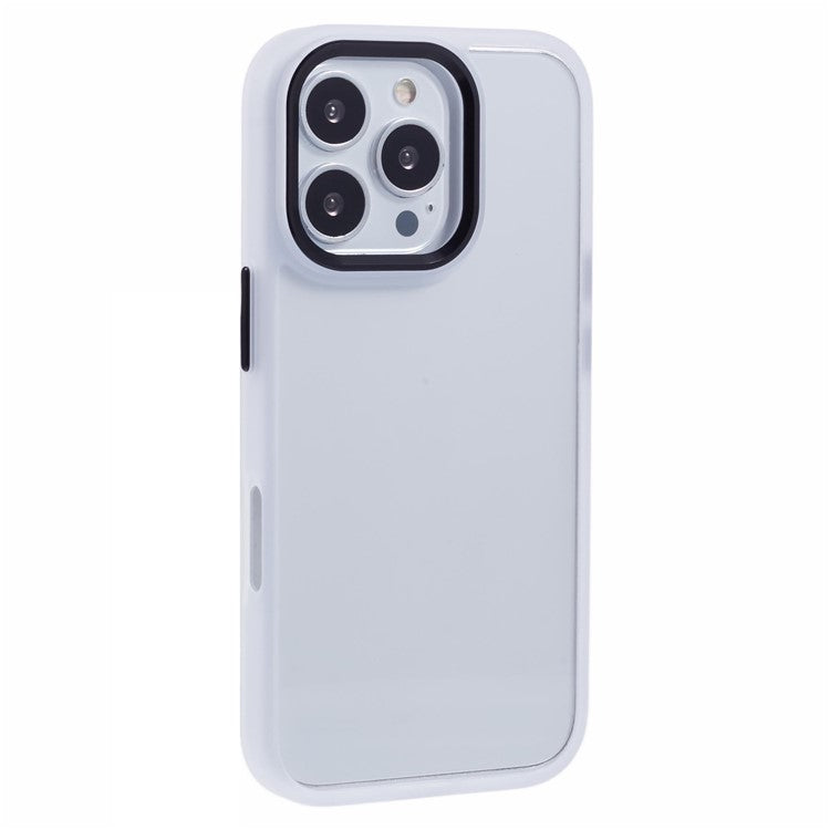 For iPhone 16 Pro Cell Phone Cases Shockproof Clear PC+TPU Back Cover - White
