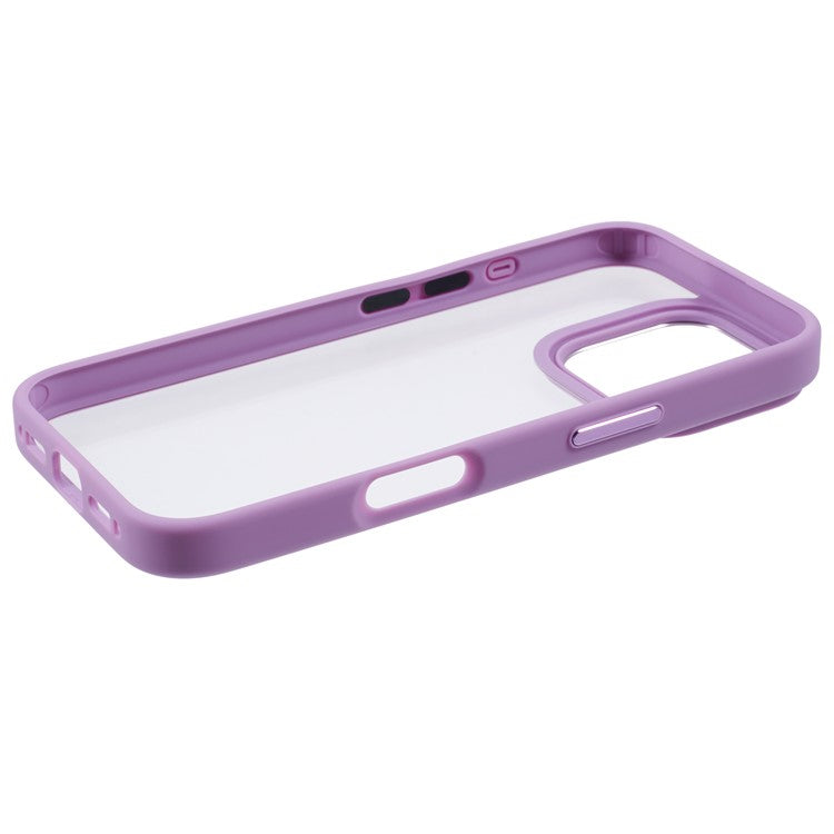 For iPhone 16 Pro Cell Phone Cases Shockproof Clear PC+TPU Back Cover - Purple