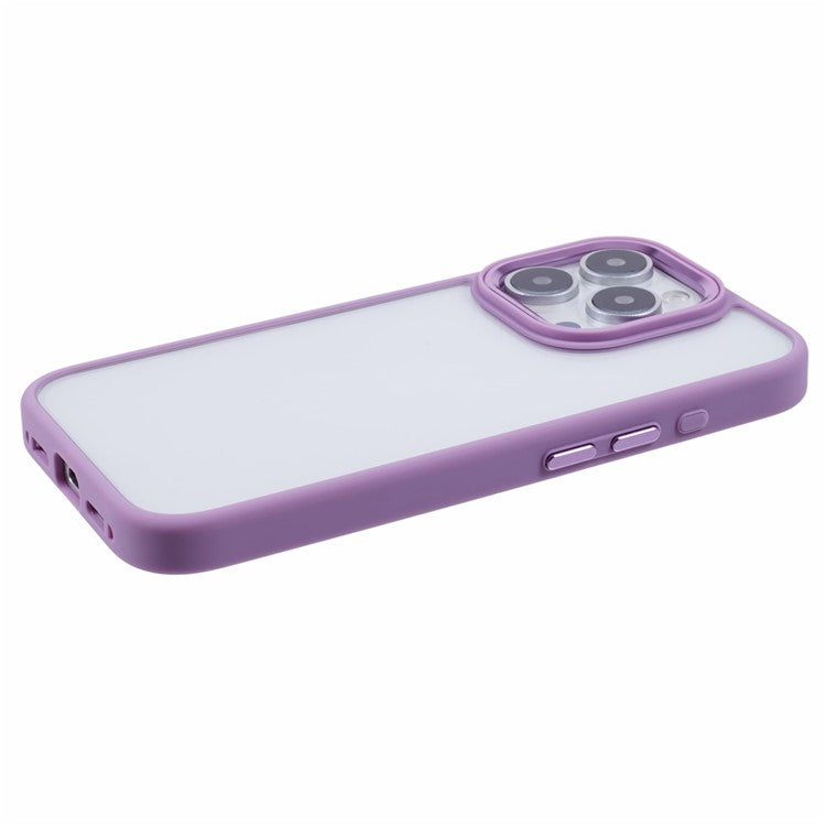 For iPhone 16 Pro Cell Phone Cases Shockproof Clear PC+TPU Back Cover - Purple