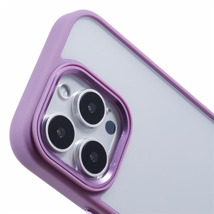 For iPhone 16 Pro Cell Phone Cases Shockproof Clear PC+TPU Back Cover - Purple