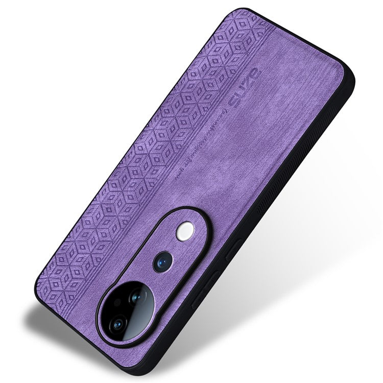 AZNS For vivo S19 Pro 5G Case Leather+TPU Phone Cover Imprinted Pattern - Purple