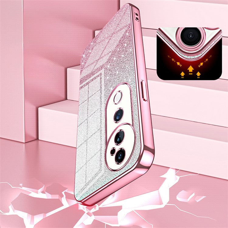 For vivo S19 Pro 5G Case Sparkling Glitter Soft TPU Gradient Color Phone Cover - Transparent