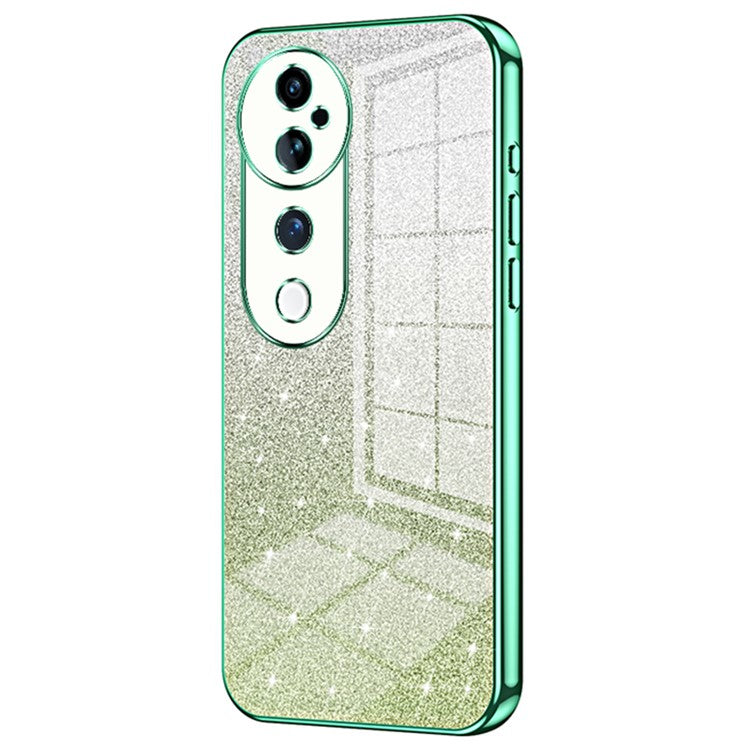 For vivo S19 Pro 5G Case Sparkling Glitter Soft TPU Gradient Color Phone Cover - Green