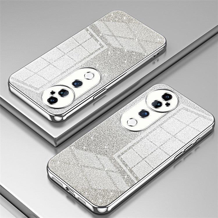 For vivo S19 Pro 5G Case Sparkling Glitter Soft TPU Gradient Color Phone Cover - Silver