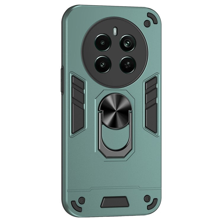 For Realme Narzo 70 Pro 5G Case Kickstand PC+TPU Car Mount Magnetic Holder Phone Cover - Green