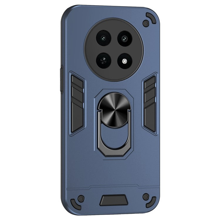 For Realme 12x 5G Case PC+TPU Kickstand Magnetic Car Mount Phone Cover - Blue