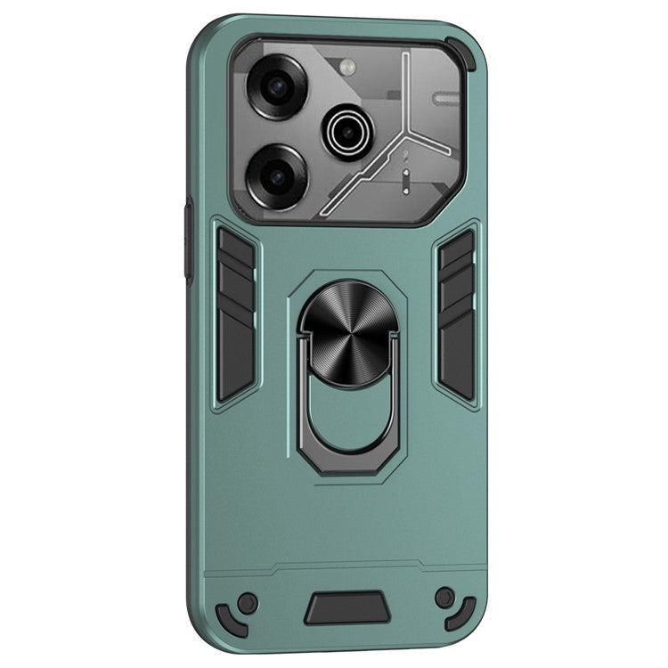 For TECNO Pova 6 Pro 5G Case PC+TPU Kickstand Protective Phone Cover - Green
