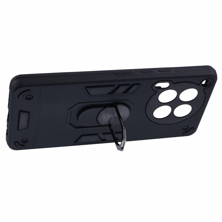 For TECNO Camon 30 4G Case PC+TPU Drop Defend Phone Case Support Magnetic Car Mount - Black