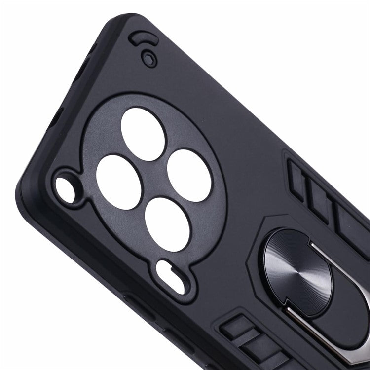 For TECNO Camon 30 4G Case PC+TPU Drop Defend Phone Case Support Magnetic Car Mount - Black