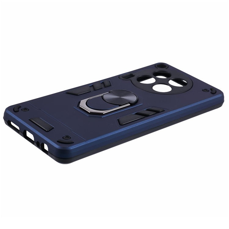 For TECNO Camon 30 4G Case PC+TPU Drop Defend Phone Case Support Magnetic Car Mount - Blue