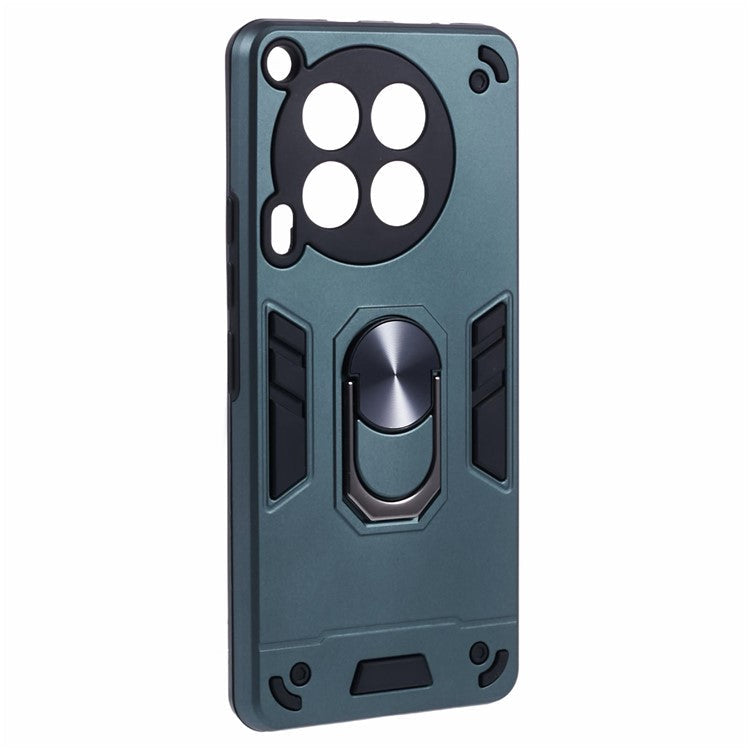 For TECNO Camon 30 4G Case PC+TPU Drop Defend Phone Case Support Magnetic Car Mount - Green