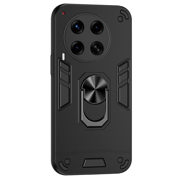 For TECNO Camon 30 Premier 5G Case Kickstand PC+TPU 2-in-1 Anti-Drop Phone Cover - Black