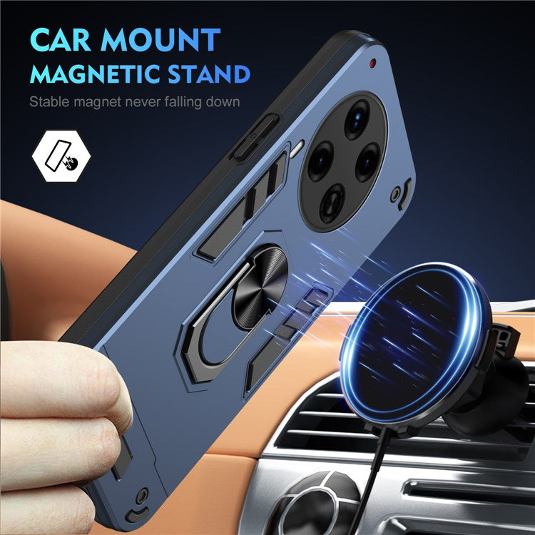 For TECNO Camon 30 Premier 5G Case Kickstand PC+TPU 2-in-1 Anti-Drop Phone Cover - Blue