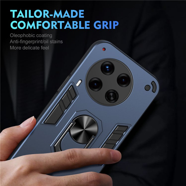 For TECNO Camon 30 Premier 5G Case Kickstand PC+TPU 2-in-1 Anti-Drop Phone Cover - Blue