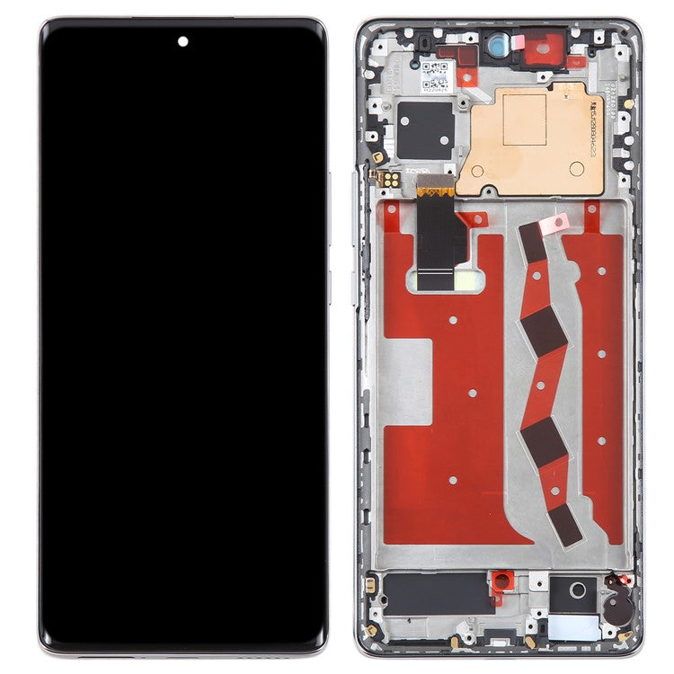 For Huawei nova 10 4G OEM Grade S AMOLED Screen and Digitizer Assembly + Frame (Without Logo) - Silver