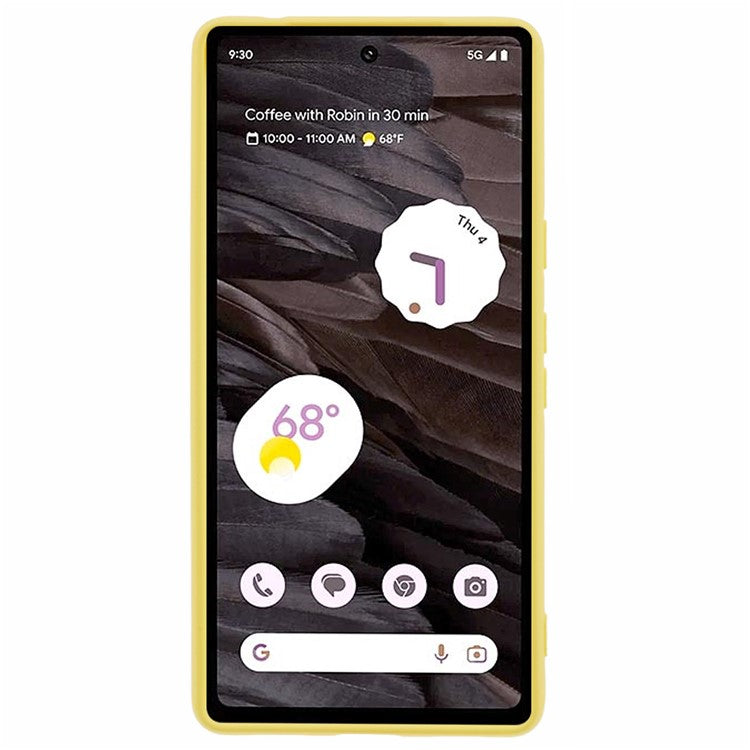 For Google Pixel 7a Case 2.0mm TPU Anti-Scratch Phone Cover Smooth Arc Edge - Yellow