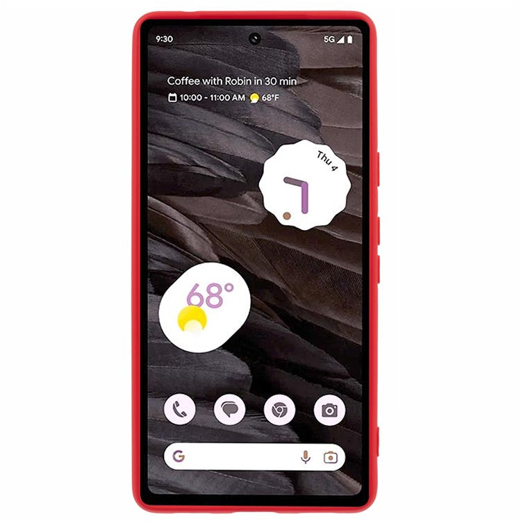 For Google Pixel 7a Case 2.0mm TPU Anti-Scratch Phone Cover Smooth Arc Edge - Red