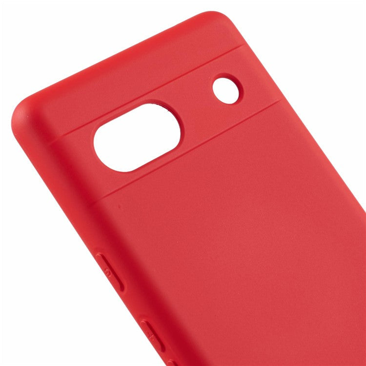 For Google Pixel 7a Case 2.0mm TPU Anti-Scratch Phone Cover Smooth Arc Edge - Red