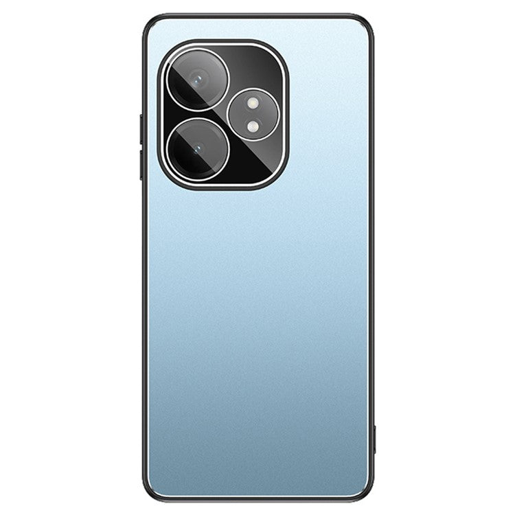 For Realme GT Neo6 5G Case PC+TPU Anti-Drop Matte Phone Cover with Tempered Glass Lens Cover - Blue