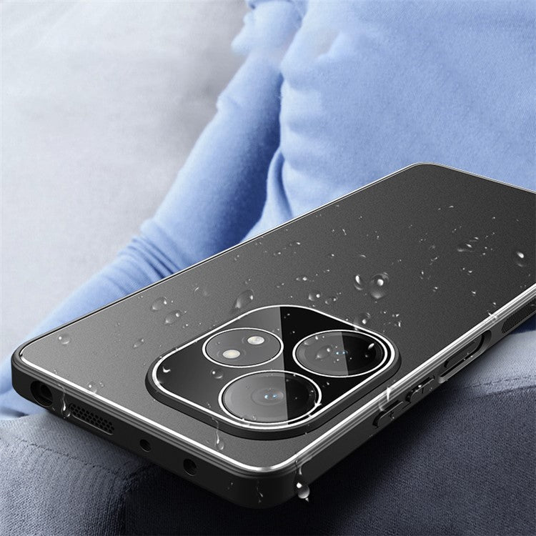 For Realme GT Neo6 5G Case PC+TPU Anti-Drop Matte Phone Cover with Tempered Glass Lens Cover - Blue