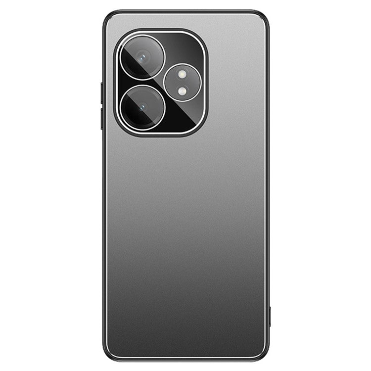For Realme GT Neo6 5G Case PC+TPU Anti-Drop Matte Phone Cover with Tempered Glass Lens Cover - Grey
