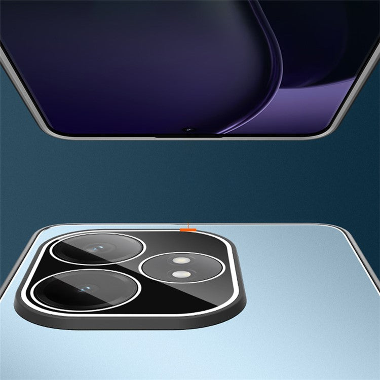 For Realme GT Neo6 5G Case PC+TPU Anti-Drop Matte Phone Cover with Tempered Glass Lens Cover - Grey