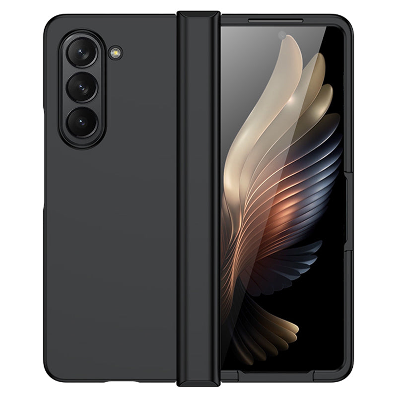 For Samsung Galaxy Z Fold6 5G Case Skin Feel PC Phone Cover with Hinge Protection - Black