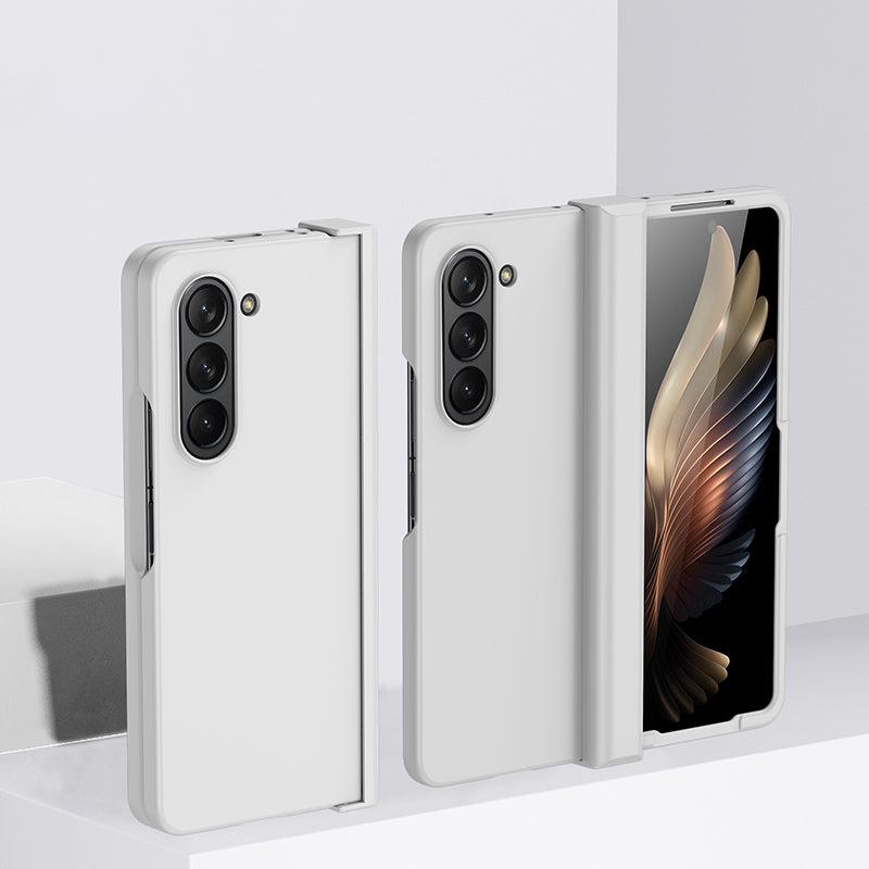 For Samsung Galaxy Z Fold6 5G Case Skin Feel PC Phone Cover with Hinge Protection - White